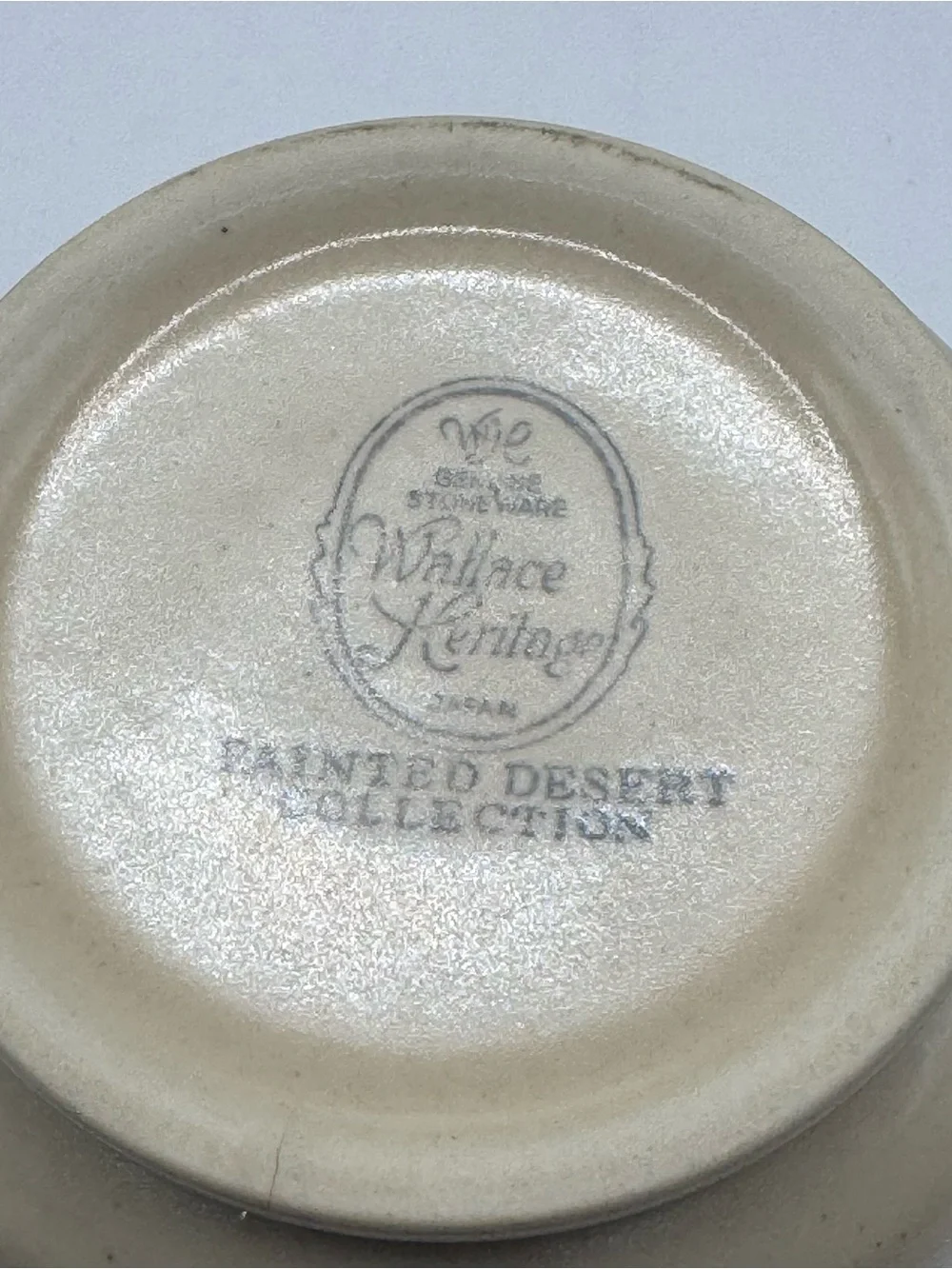 Wallace Heritage Painted Desert Collection Vintage Stoneware Sugar Bowl/Lid, EUC